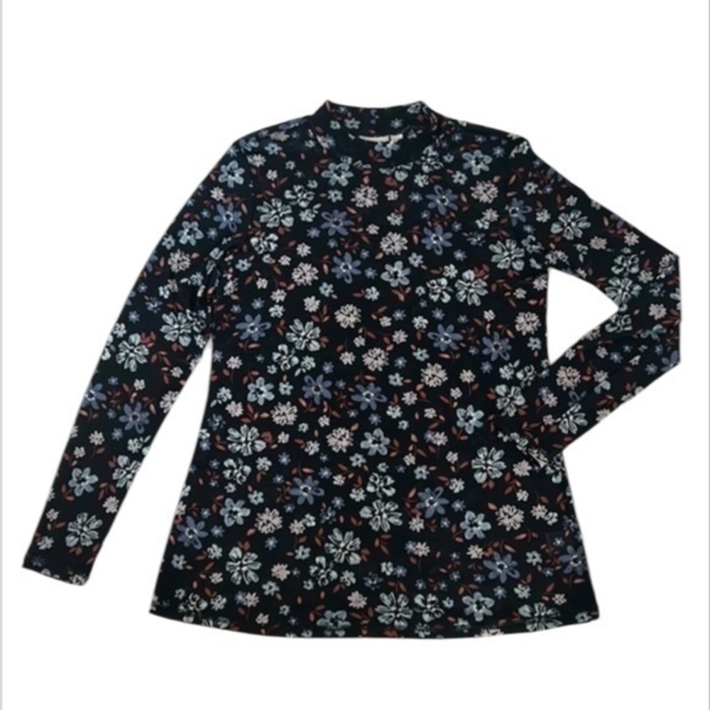 LOGO layers size small floral mesh long sleeve shirt